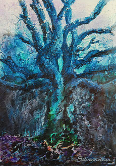 Farb_Struktur_Studie 18 x 30   Mystischer Baum