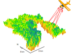 Large-scale forest biomass change evaluation using repeated airborn-Lidar observation