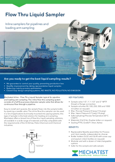 Liquid sampling - Inline liquid bottle sampler - Flow thru liquid sampler - Loading arm liquid sampler Mechatest - closed sampling Hydrocarbon liquids - Dopak DPM