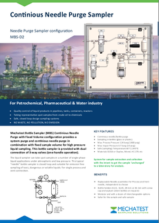 Liquid sampling Needle purge - Needle purge liquid sampler - Mechatest bottle sampler MBS-A5 - closed sampling Hydrocarbon liquids - Dopak DPM