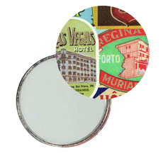Taschenspiegel, Handspiegel, Button,59 mm,Florentiner Papier Hotels mit Golddruck