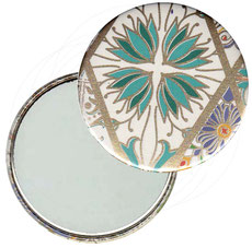 Taschenspiegel, Handspiegel, Button,59 mm,Florentiner Papier ,Alhambra mit Golddruck  
