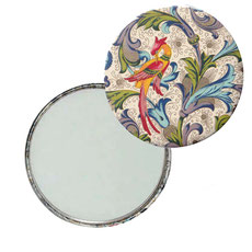 Taschenspiegel, Handspiegel, Button,59 mm,Florentiner Papier ,Ornamente Vögel