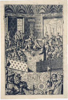 Lit de Justice tenu par Louis XIII au lendemain de la mort de son Père. 1  (Source : Archives Nationales - AE-II-3890 », Wikimedia Commons)