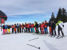 Gruppenfoto vom Skiausflug 2018 Skiteam SV DJK Heufeld, Markt Bruckmühl, nach KIRCHBERG, SKIGEBIET KITZBÜHELER ALPEN