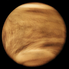 Die Venusatmosphäre, aufgenommen von der Pioneer-Venus 1 am 5. Februar 1979 im ultravioletten Licht.