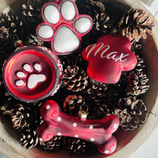 Druckatelier46 Hundeset Napf, Knochen, Pfötli beschriftet mit Namen