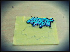 1st.) Copy the shape onto masking tape.