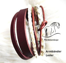 Pferdehaararmbänder mit Leder