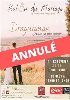 Salon du Mariage de Draguignan 11 et 12 Février 2023