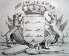 Das Wappen der Kanaren von 1772. José De Viera y Clavijo - Gravierkunst in "Noticias de la Historia General de las Islas de Canaria".