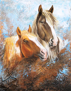 Wild - Free - Pferde - Mustangs - Öl-Gemälde