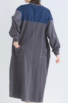 カットソーとデニムの  ワンピース  フォーユー価格　3,480円(税込）