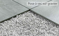 Pose de dalle grès cérame sur sable ou gravier