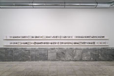 Ulrich Wüst, Flachland, 2013, leporello of 179 black-and-white photographs, mounted on cardboard, installation view, Athens Conservatoire (Odeion), Athens, documenta 14, photo: Mathias Völzke