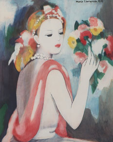 アレンバック リトグラフ 花咲く庭の片隅 14/200 絵画/タペストリー