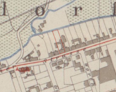 Plan of Chemnitz 1902 showing the rear building at Limbacherstrasse 128 which would remain the S&R factory site until well after WW2. The rear building measures approx. 5x25 meters. [df_dk_0000524, SLUB]