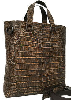 ⭐️未使用⭐️ ZAO ハンドバッグ　レザー　クロコレザー　ラウンドファスナー selection1 - ZAO/ザオー産業株式会社