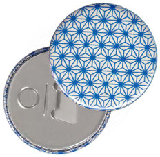 Flaschenöffner Flaschenöffner-Rückseite mit Neodym-Magnet 59 mm , Chiyogami Yuzen Papier,Sternenmuster,hellblau