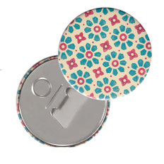 Flaschenöffner Flaschenöffner-Rückseite mit Neodym-Magnet 59 mm ,Carta Varese Papier,Blümchen blau rot