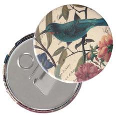 Flaschenöffner  Flaschenöffner-Rückseite mit Neodym-Magnet  59 mm  Florentiner Papier Kolibri