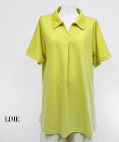 スキッパー型トップス　【LIME】
