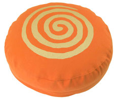 Meditationskissen rund orange spirale h 10cm
