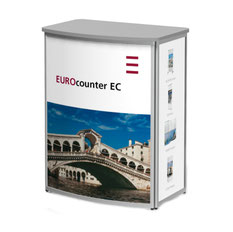 EC-Counter, faltbare Messetheke mit individuellem Druck