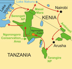 Lodgesafari Tanzania ab/bis Arusha
