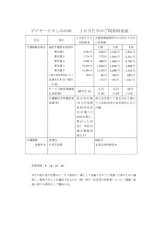 デイサービスしののめ 利用料金表