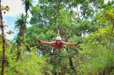 Multi adventure experience in La Fortuna with rainforest volcano lake and outdoor activities