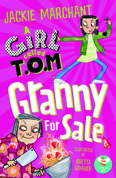 Image of book showing Tom and her granny, who is looking very eccentric