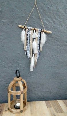 Décoration murale fait-main esprit attrape-rêves " BOHO " by Fannygloo