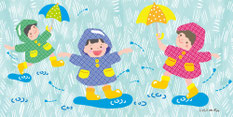梅雨のイラスト（梅雨入りの早い年もあります）