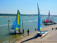 Ecole de voile du Touquet, mise à l'eau des voiliers