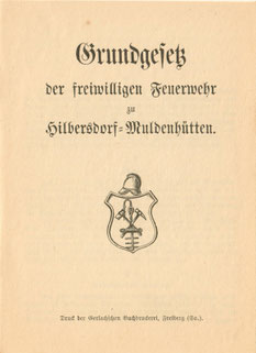 Grundgesetz der Freiwilligen Feuerwehr Hilbersdorf-Muldenhütten