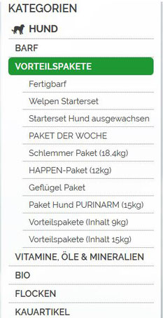 Ausschnitt von haustierkost.de Webseite