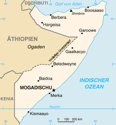 Dinsor liegt östlich von Baidoa. Quelle: Wikipedia