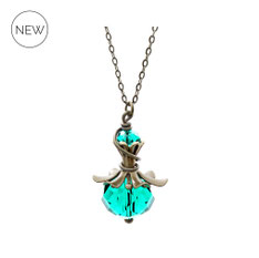 Myrthe ° The Fabulous Nix ° Kristallschliff Kette. Handgefertigte blütenförmige Kette mit Kristallschliffperlen in  ° Mystic Teal ° Designed and Manufactured by Elfgard®