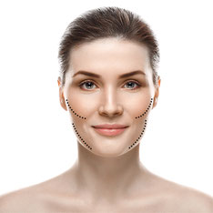 Wangen und Kieferbereich