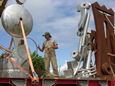 Loading sculptures that are inspired by Tony Cragg.