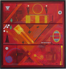 daluz composition géométrique abstraite aux formes colorées inspiration Kandinsky et Miró