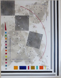 daluz composition géométrique abstraite aux formes colorées inspiration Kandinsky et Miró