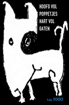 Cover van dichtbundel "hoofd vol poppetjes hart vol gaten" over migrainen