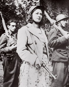  A Maquisarde posing with her rifle summer 1944