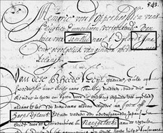 Copie memorie voor d'opperhoofden van de fluijt Immenhorn in dato 14 April 1661 op hare reijse naar Ima 文中にIMA島、ハープ島(Harps Eylant)、長崎(Nangasacki)、台湾の淡水(Tamsui)などが見える。ハーグ国立文書館蔵、VOC1235-843。