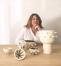 Sandrine Auric, céramic, south of France, french ceramist ,  vallauris, picasso, bol oursin, art gallery french riviera