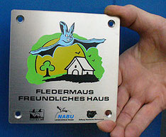 Plakette Fledermausfreundliches Haus