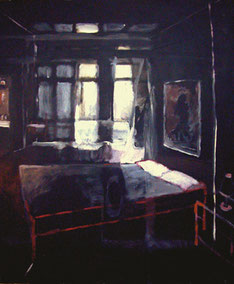 "La cama roja". 65x54cm. 2004