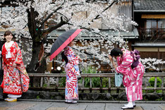 Donne indossano il tipico Kimono